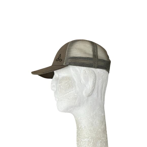 Prana Green Khaki Trucker Mesh Snapback Hat Cap - Picture 6 of 7